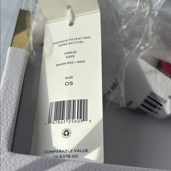 Tory Burch women’s Warm Red BNWT Emerson patent mini dome satchel - Picture 3 of 14